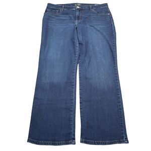 Lee Jeans Womens Size 16 36x28 Blue Denim High Waist Rise Slim Stretch Straight